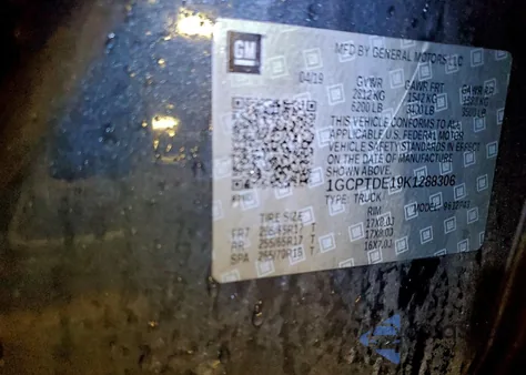 2019 Chevrolet Colorado Z71 из США, поврежденный, VIN 1GCPTDE19K1288306